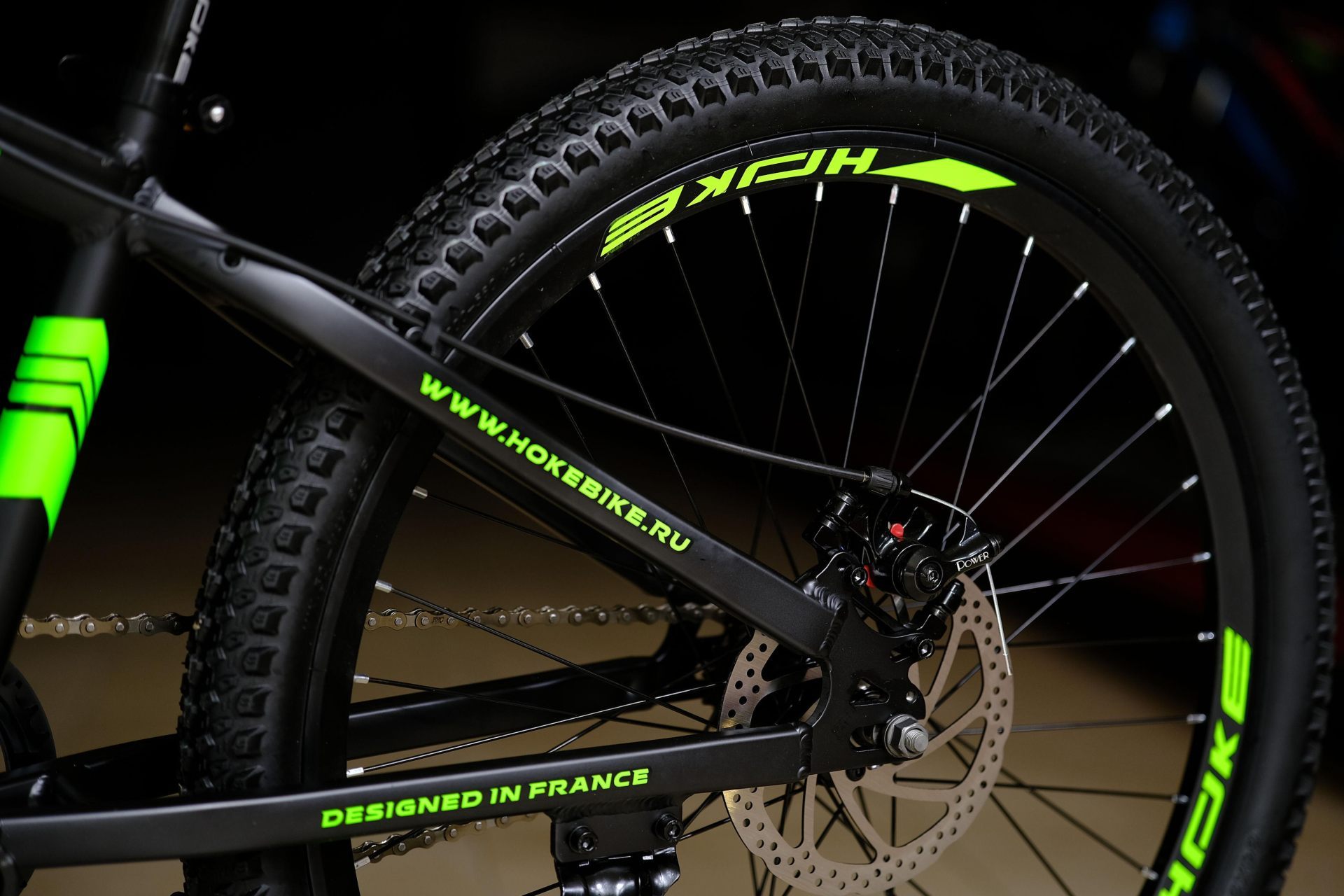 Тормоз  Power disc 160 механический HOKE Rigid WAY 24 матовый чёрный-зелёный